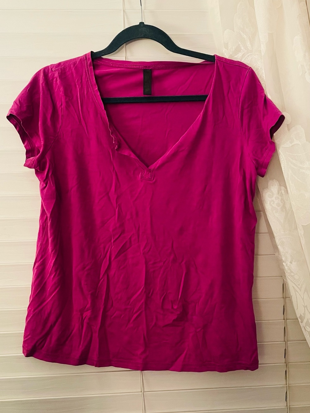 Victoria's Secret V-Neck Short Sleeve Tee - Fuchsia